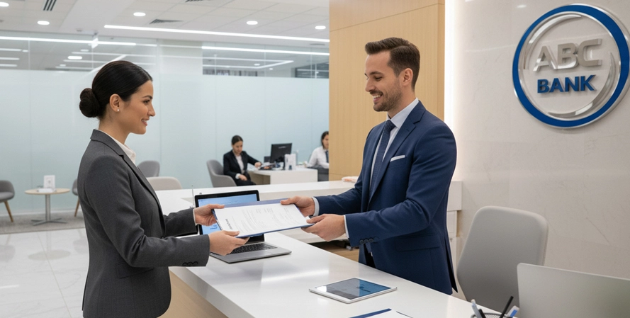 Business owner opening a company bank account in Nepal