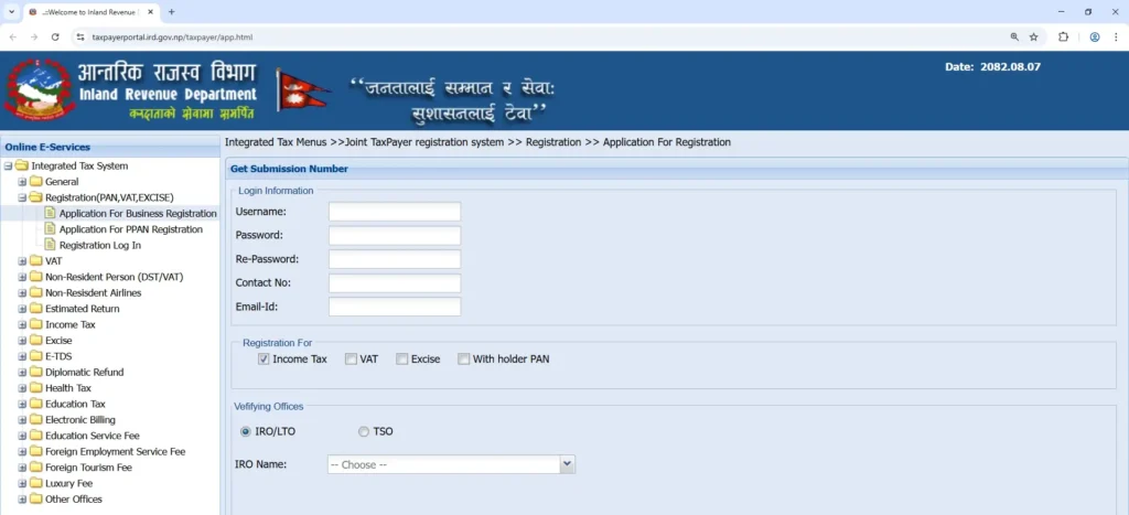 Taxpayer Portal of ird nepal